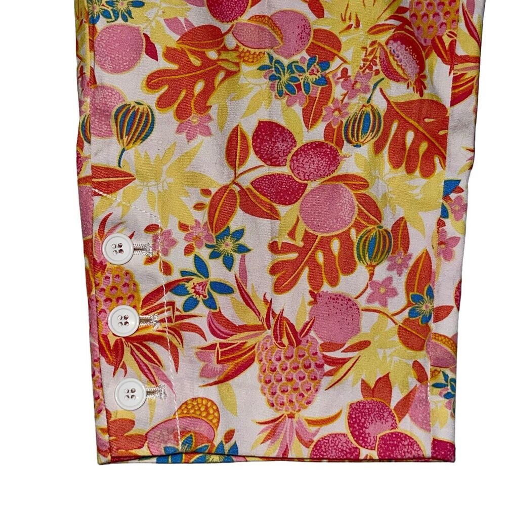 Talbots Perfect Crop Curvy Pants Pineapple Tropical - Picture 6 of 9